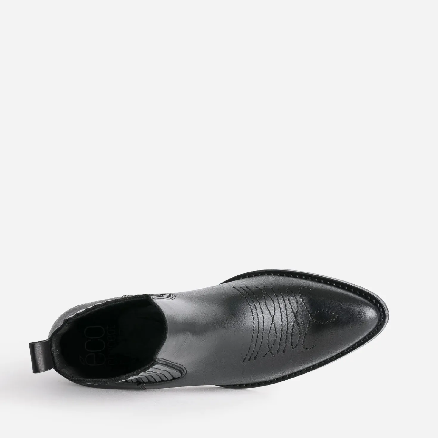Chelsea boots santiag noir éco-conçu en cuir