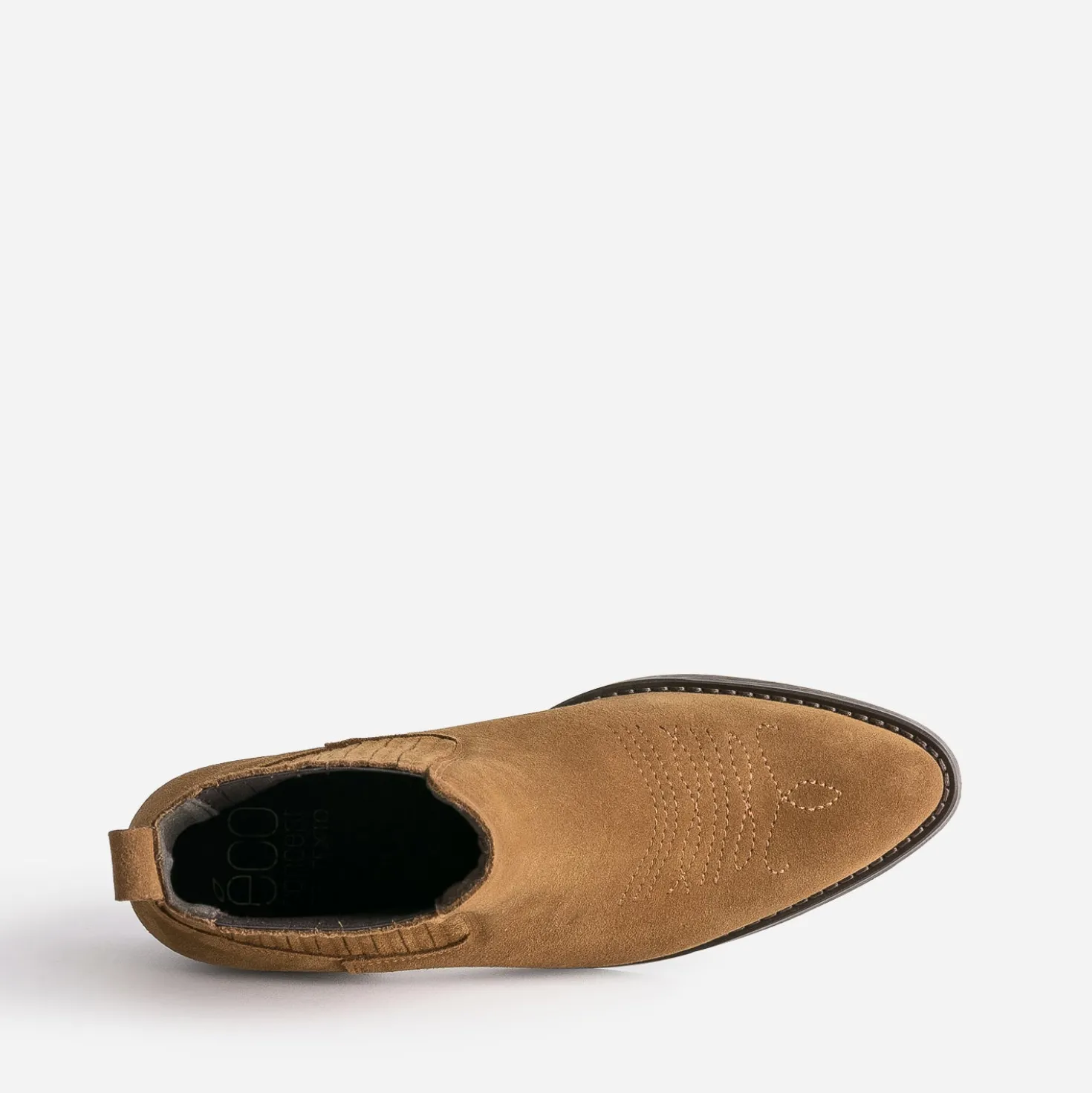 Chelsea boots santiags camel cuir velours