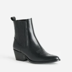Chelsea boots santiags noir cuir