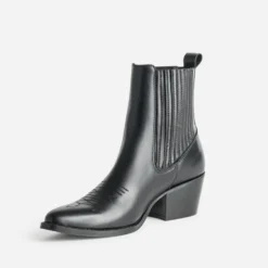 Chelsea boots santiags noir cuir