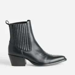 Chelsea boots santiags noir cuir