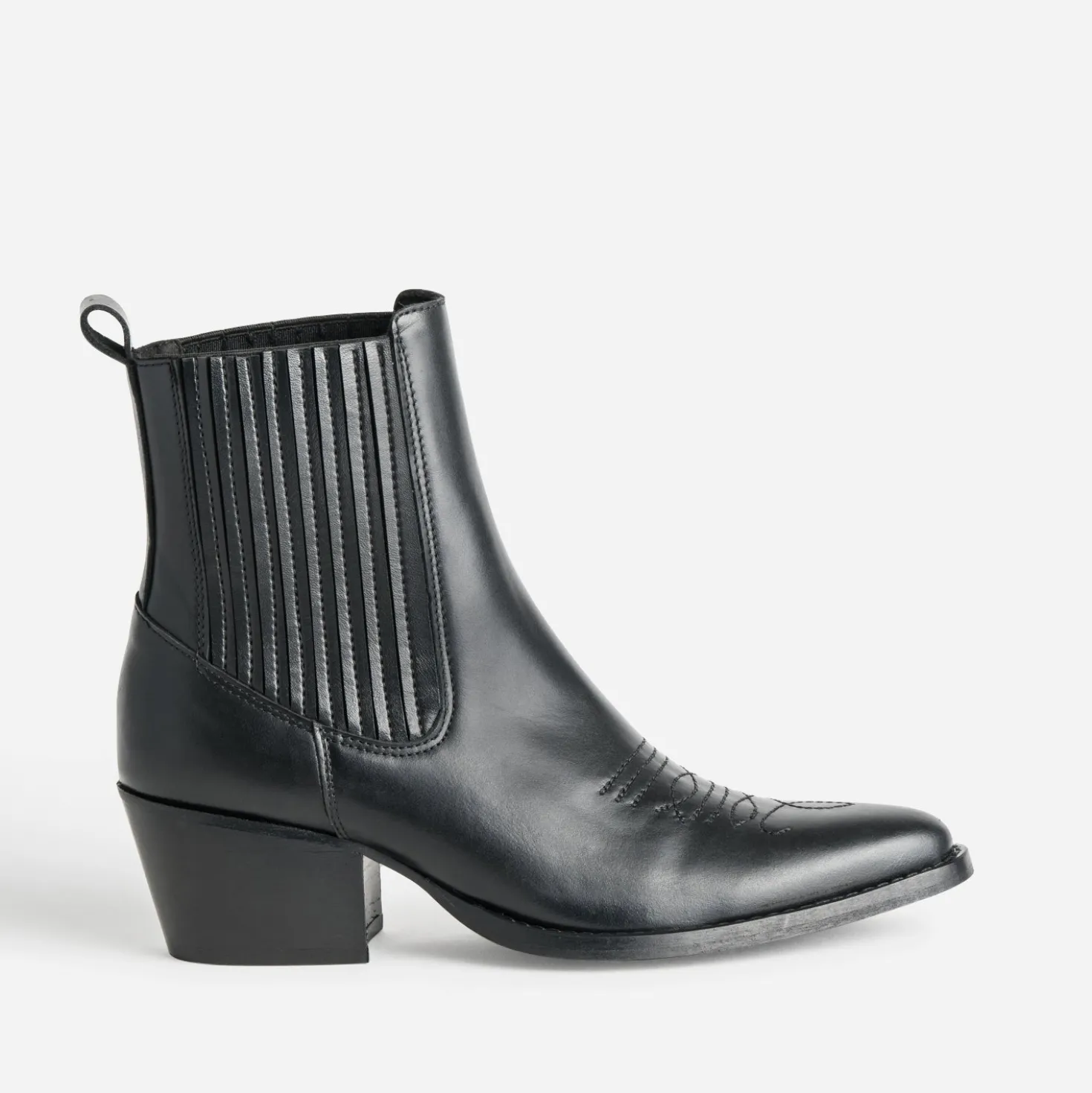 Chelsea boots santiags noir cuir