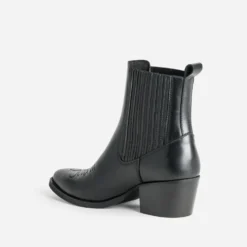 Chelsea boots santiags noir cuir