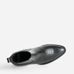 Chelsea boots santiags noir cuir