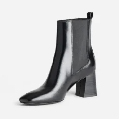 Chelsea boots à talon noir cuir