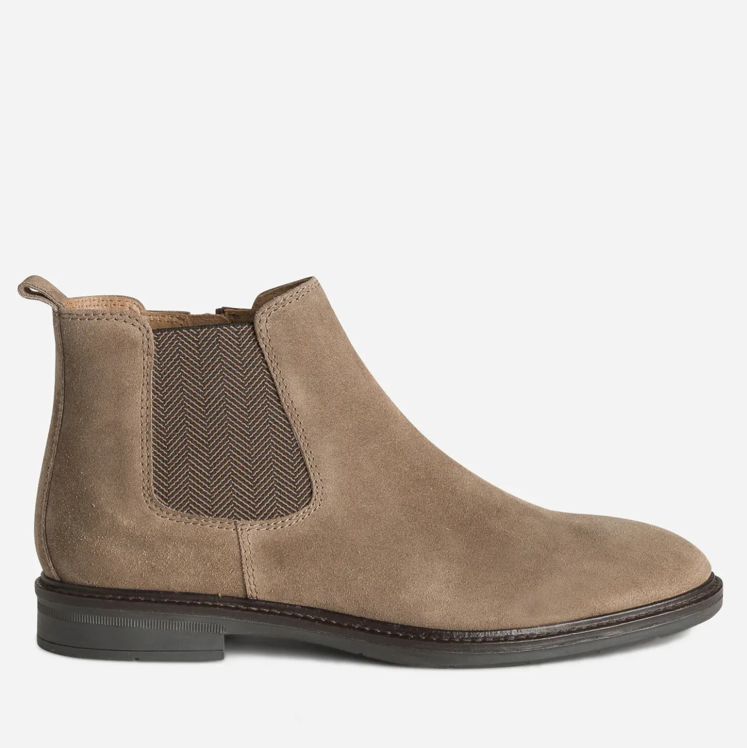 Chelsea boots taupe cuir velours