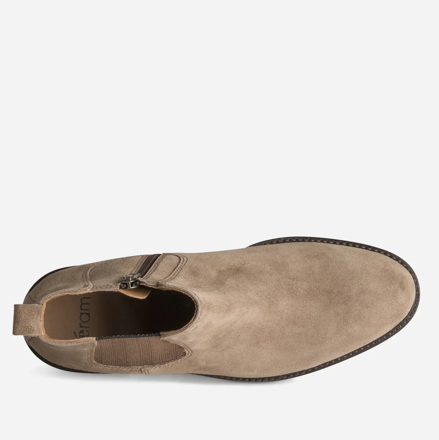 Chelsea boots taupe cuir velours