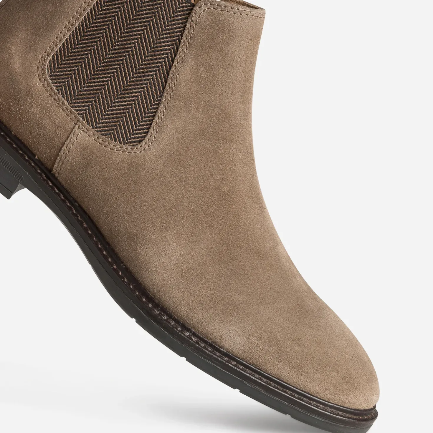 Chelsea boots taupe cuir velours