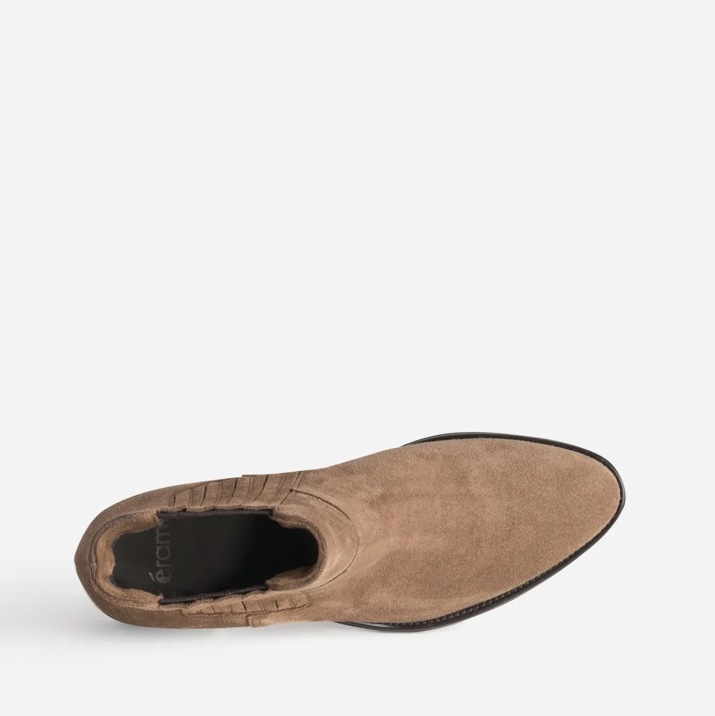 Chelsea boots taupe cuir velours
