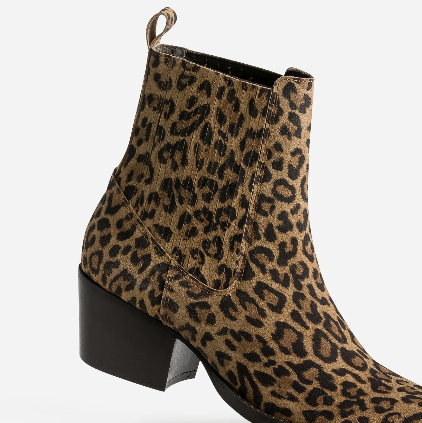 Chelsea boots TEXTO beige cuir imprimé effet léopard