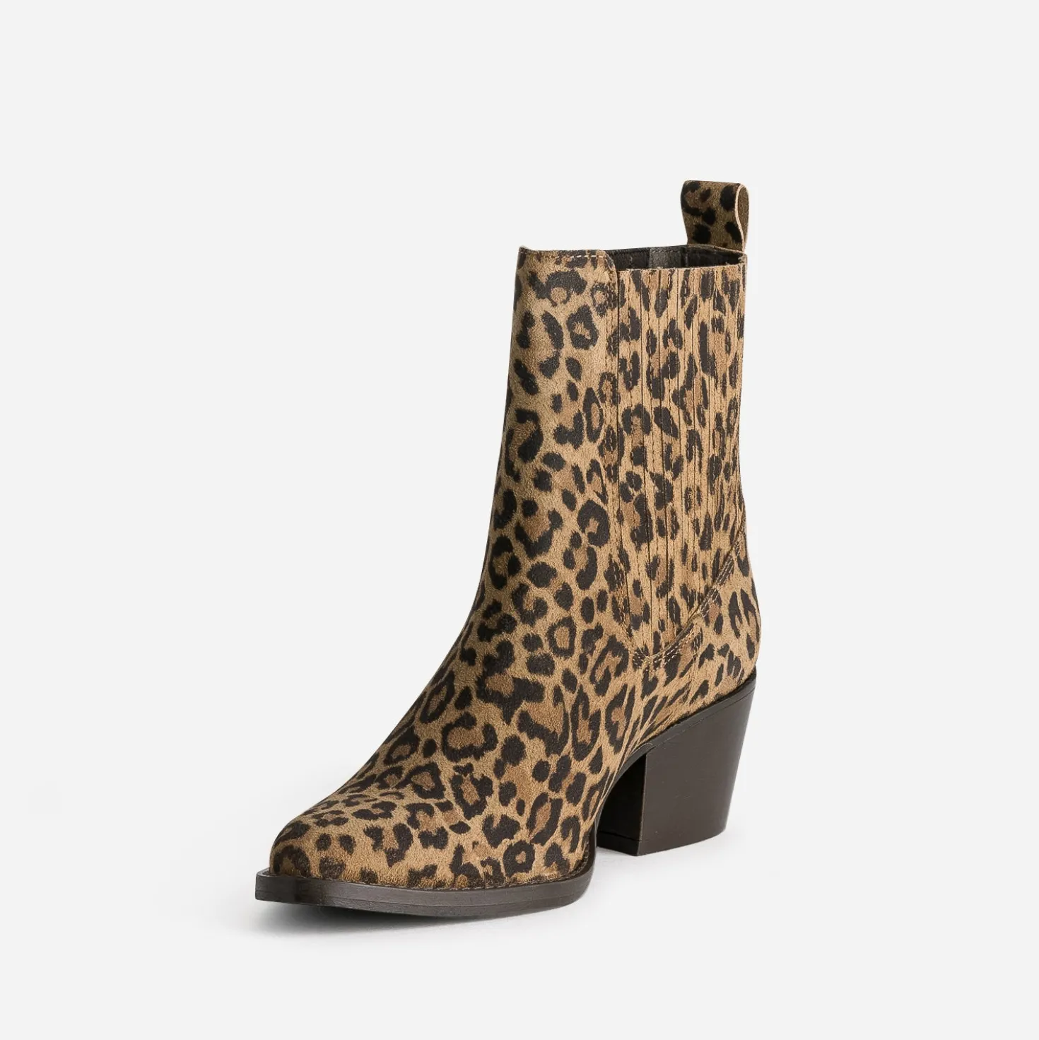 Chelsea boots TEXTO beige cuir imprimé effet léopard