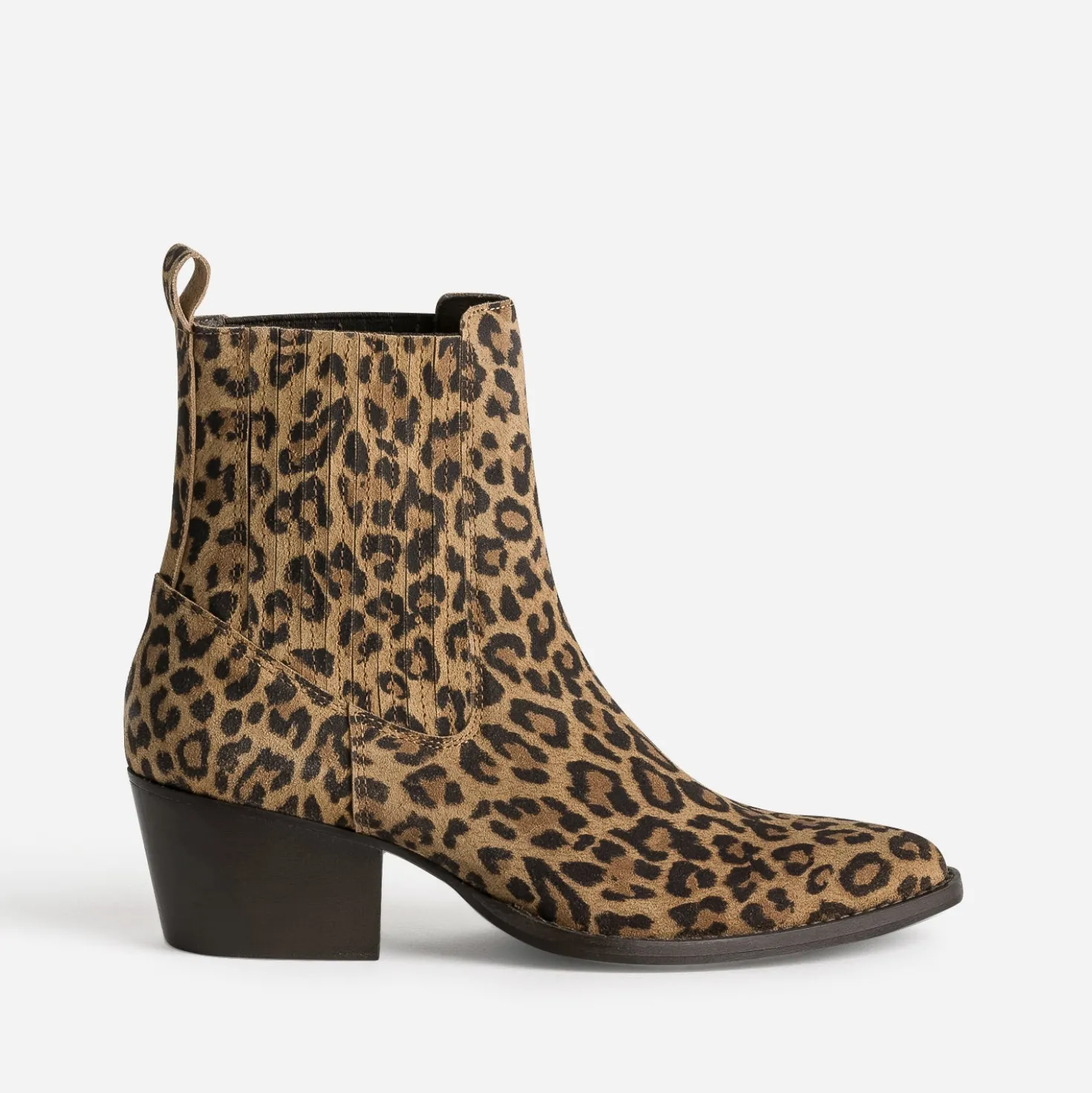 Chelsea boots TEXTO beige cuir imprimé effet léopard