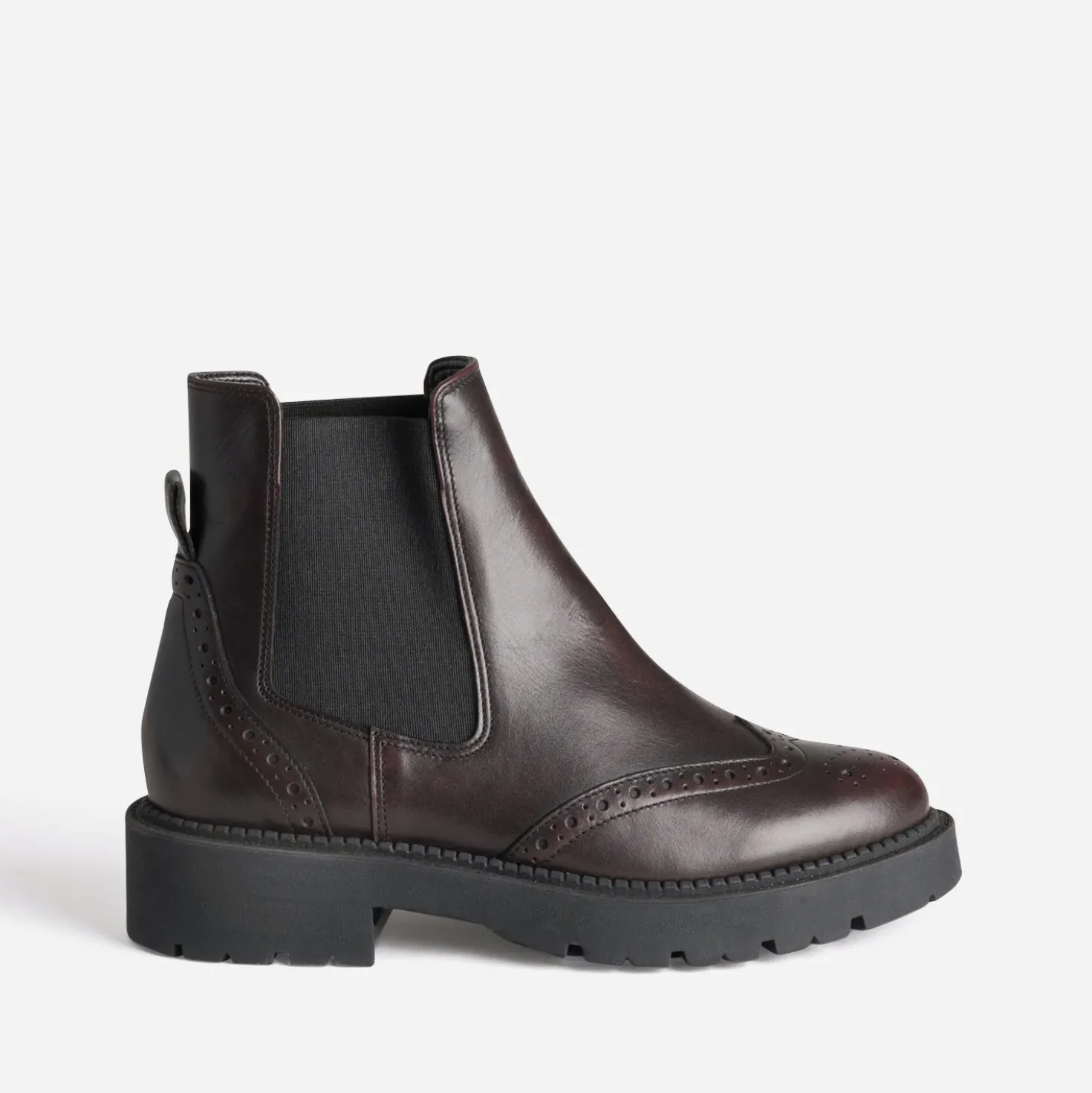 Chelsea boots TEXTO bordeaux cuir semelle crantée