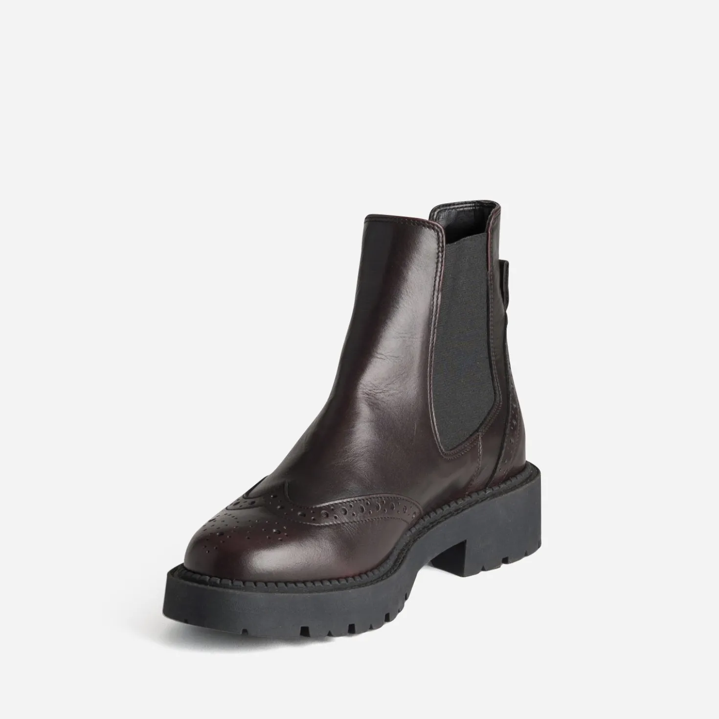 Chelsea boots TEXTO bordeaux cuir semelle crantée