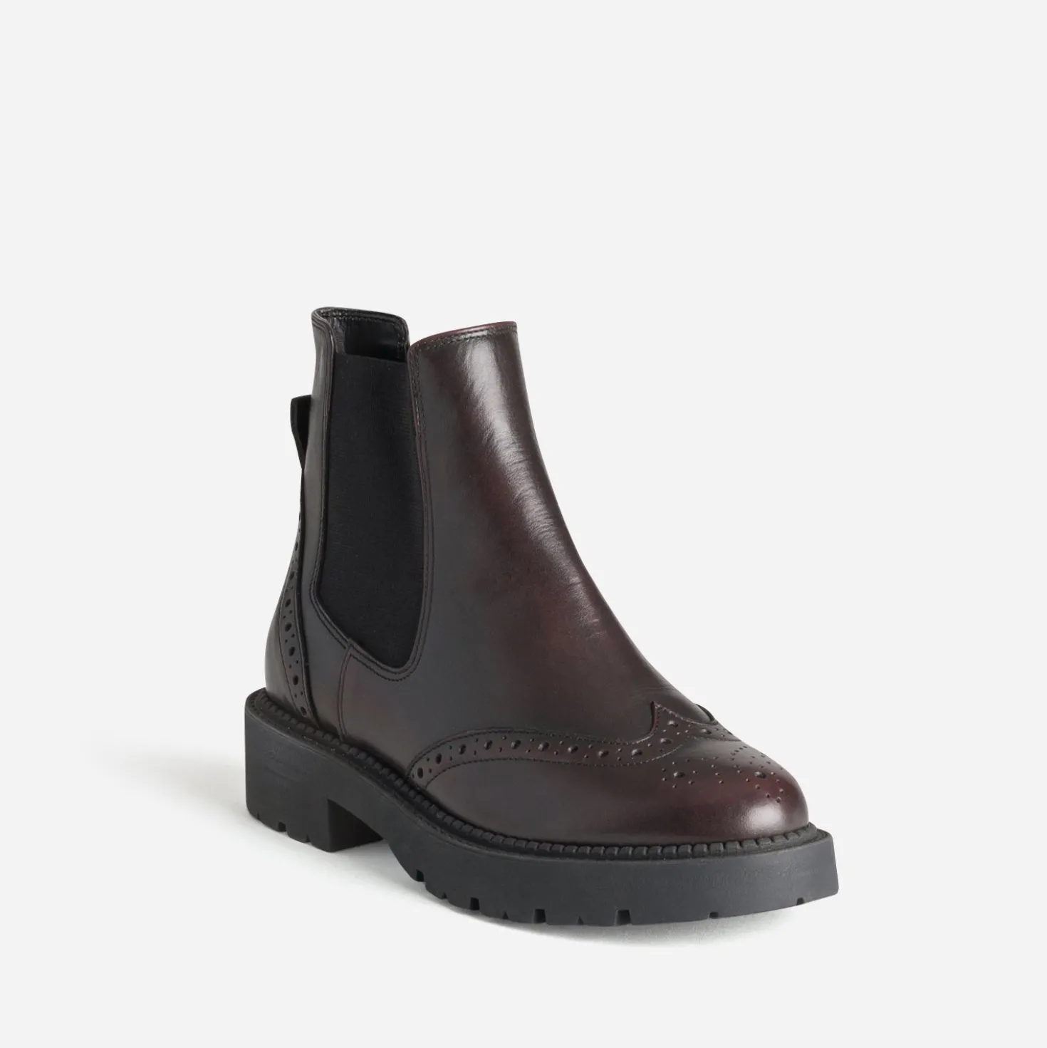 Chelsea boots TEXTO bordeaux cuir semelle crantée