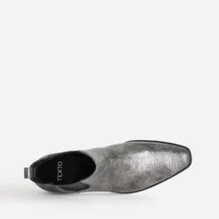 Chelsea boots TEXTO gris argent cuir effet python