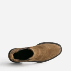 Chelsea boots TEXTO marron cuir velours