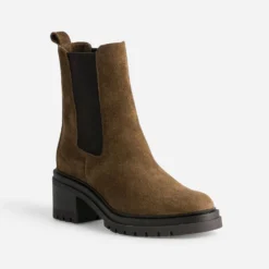 Chelsea boots TEXTO marron cuir velours