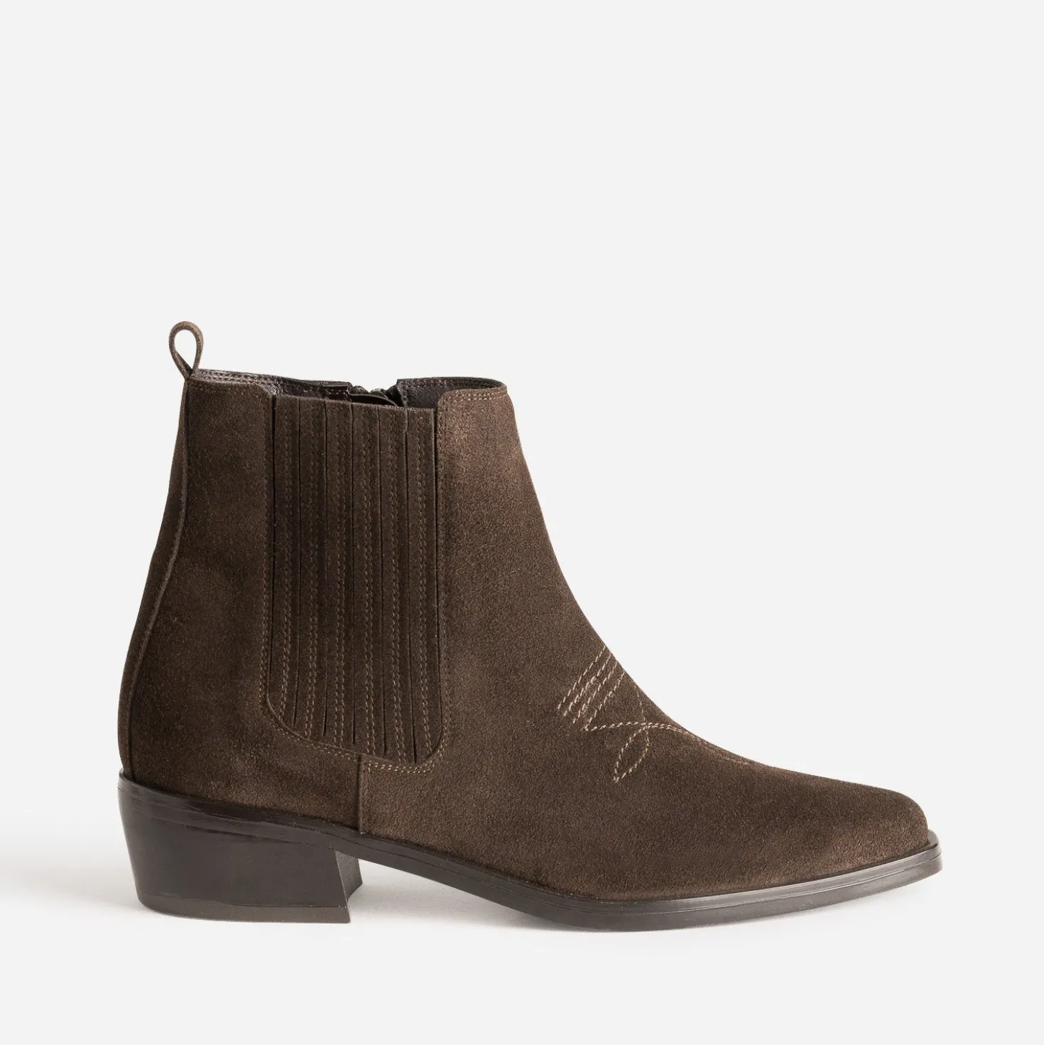 Chelsea boots TEXTO marron cuir velours