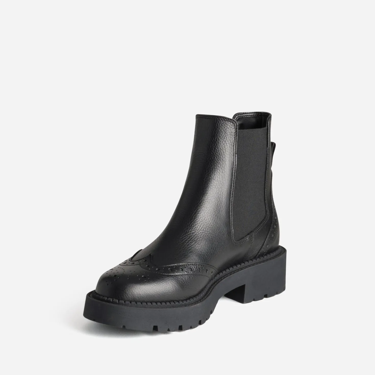 Chelsea boots TEXTO noir cuir semelle crantée