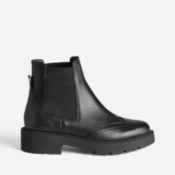 Chelsea boots TEXTO noir cuir semelle crantée