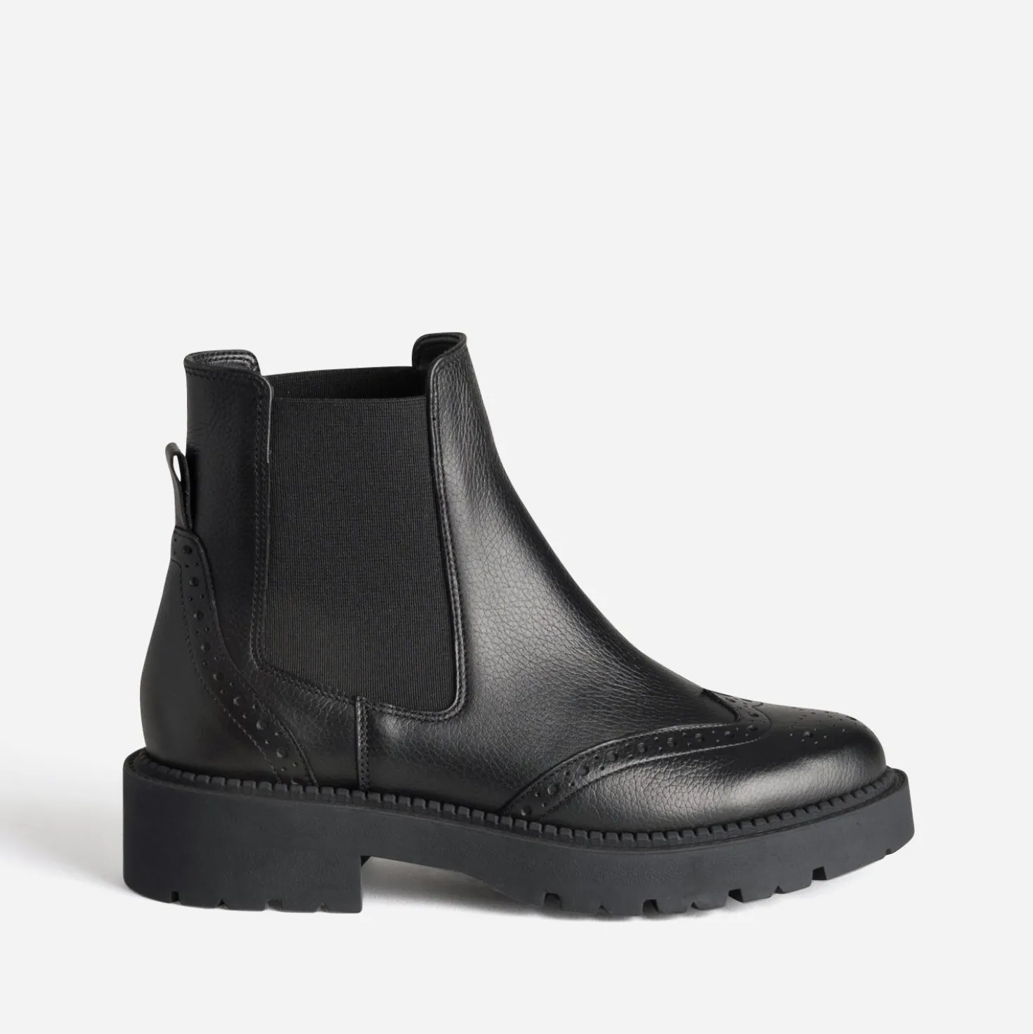 Chelsea boots TEXTO noir cuir semelle crantée