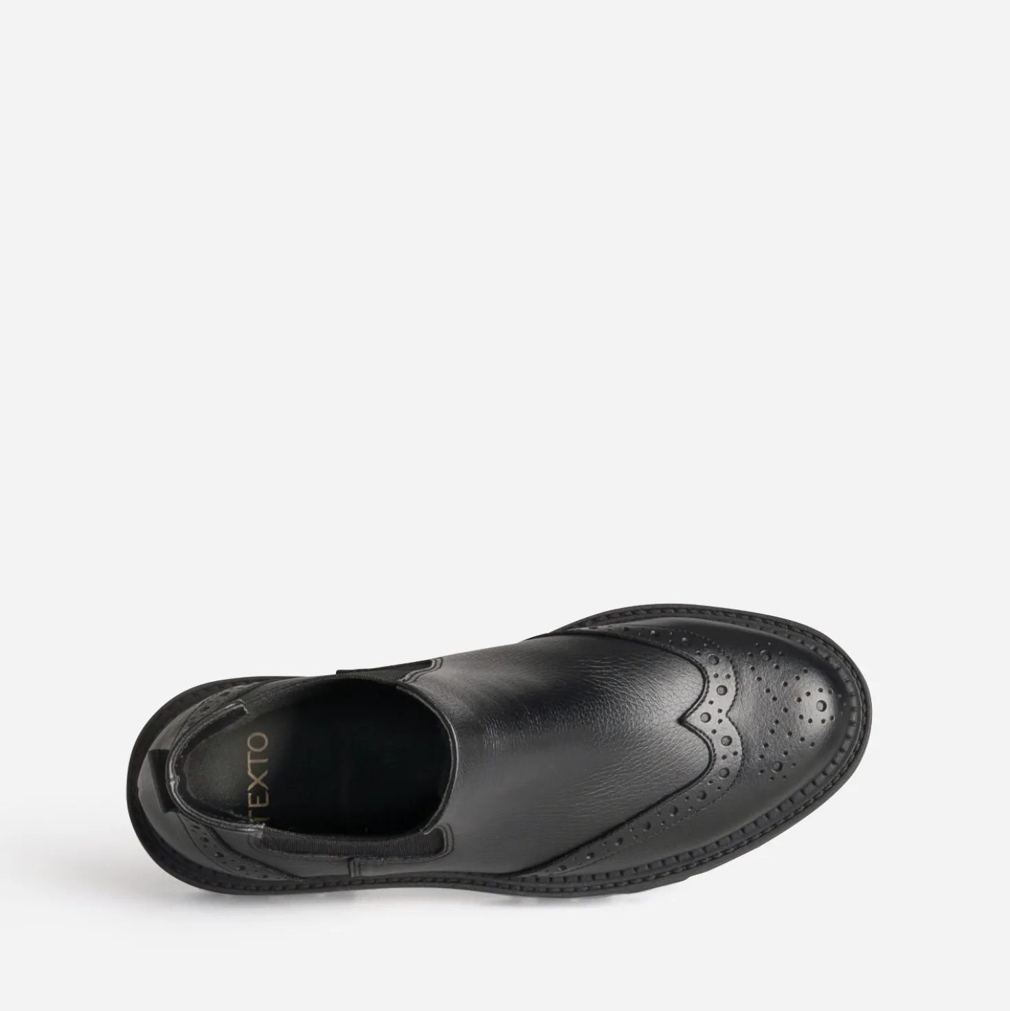 Chelsea boots TEXTO noir cuir semelle crantée