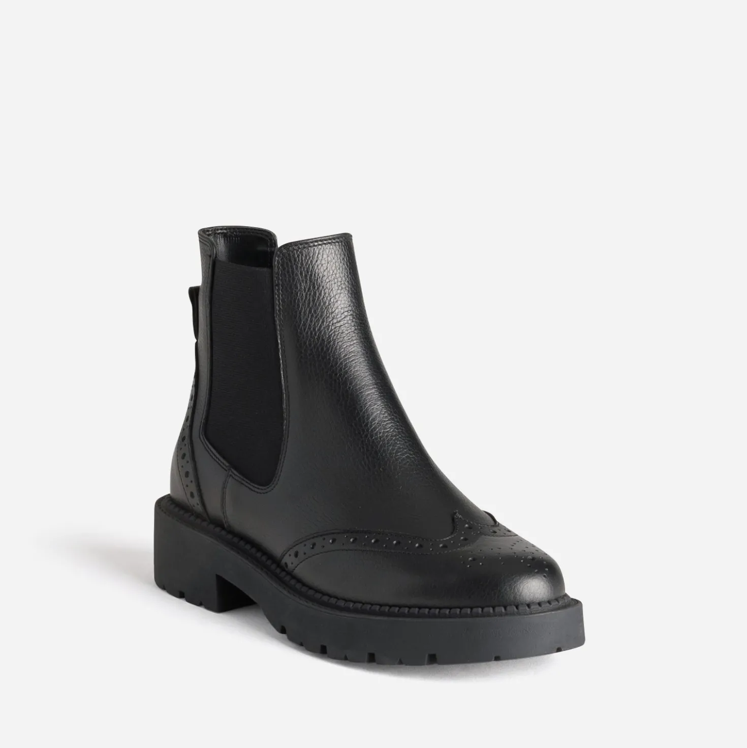 Chelsea boots TEXTO noir cuir semelle crantée