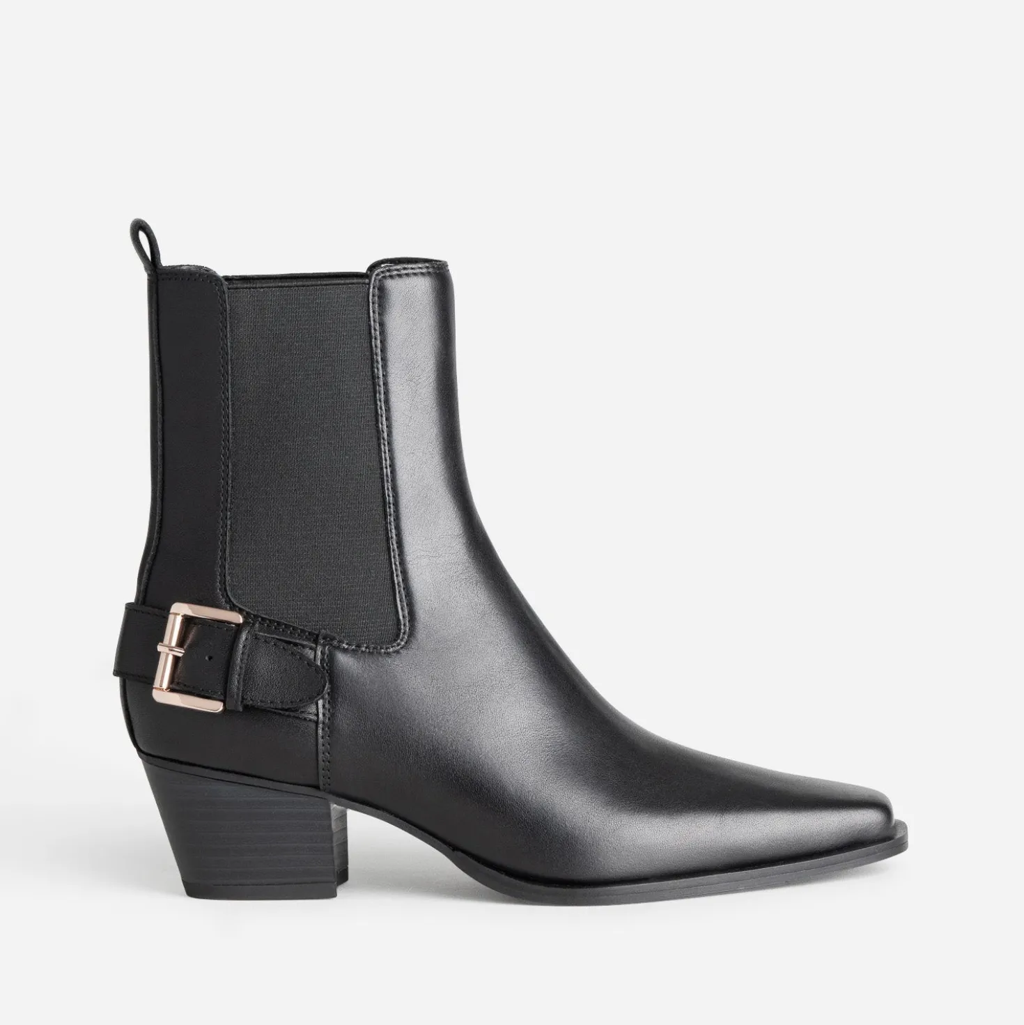 Chelsea boots TEXTO noir cuir esprit motard