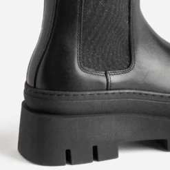 Chelsea boots TEXTO noir cuir éco-conçu maxi crans