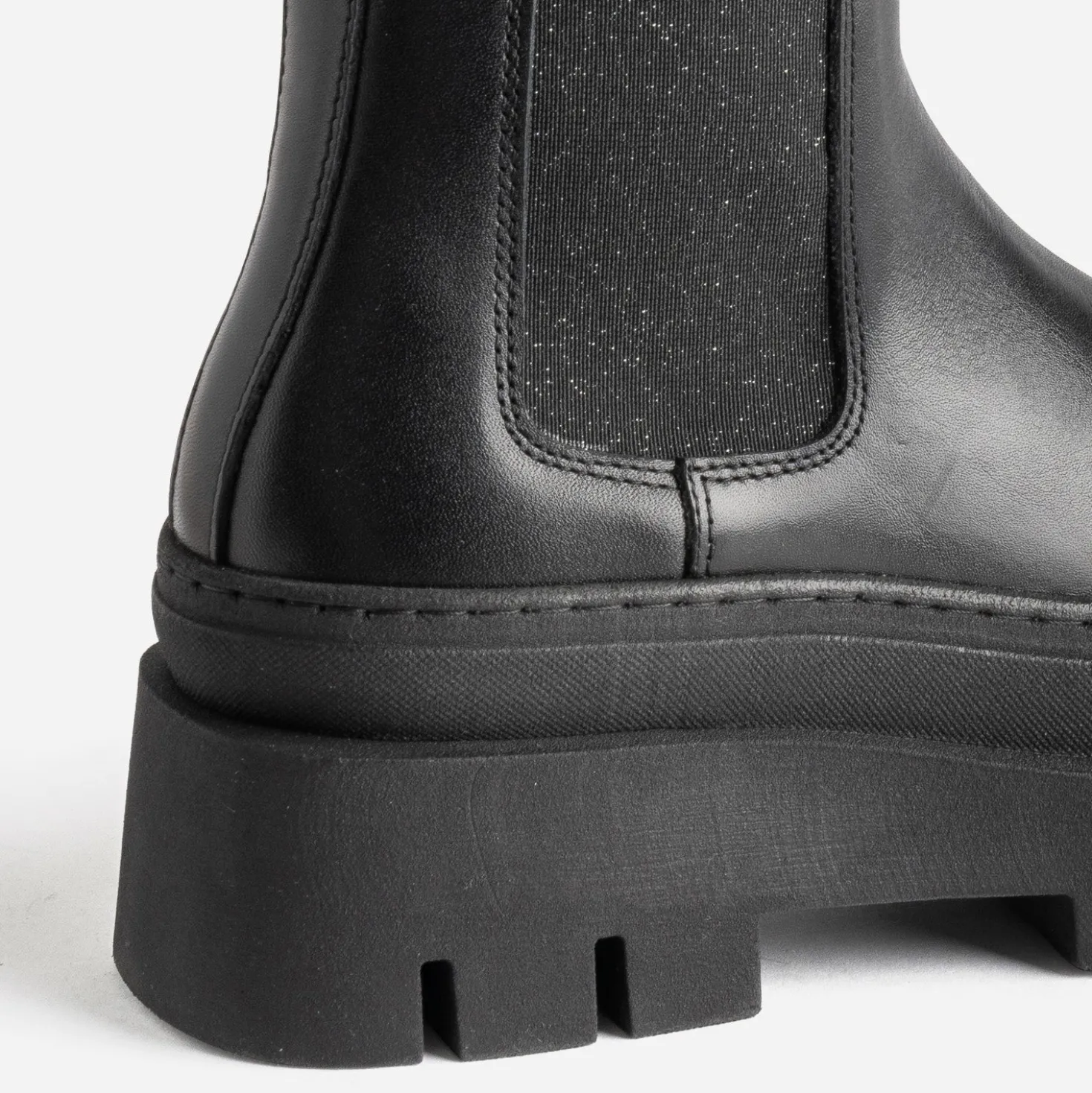 Chelsea boots TEXTO noir cuir éco-conçu maxi crans