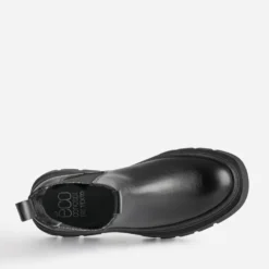Chelsea boots TEXTO noir cuir éco-conçu maxi crans