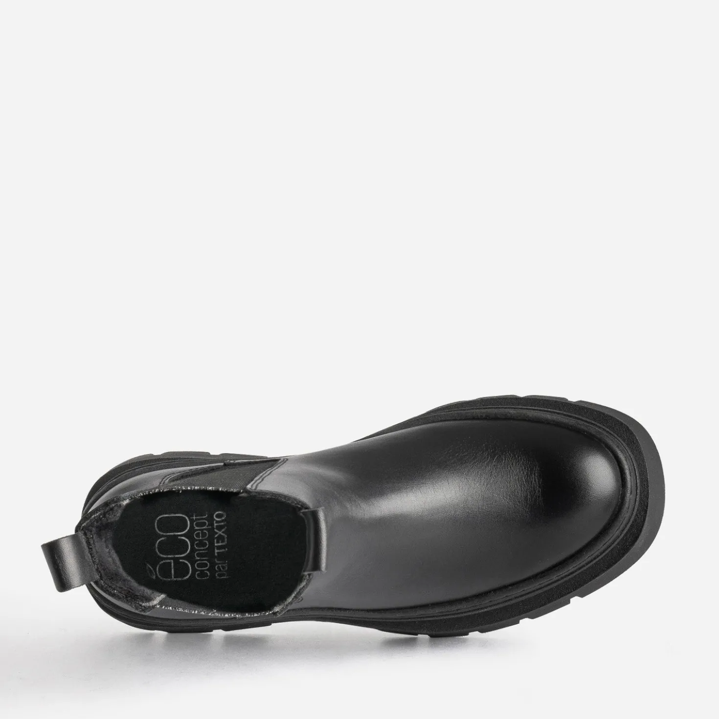 Chelsea boots TEXTO noir cuir éco-conçu maxi crans