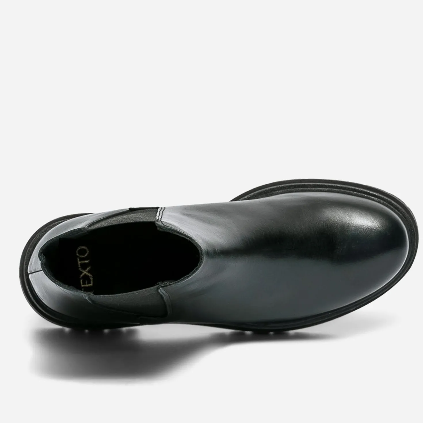 Chelsea boots TEXTO noir en cuir à semelle crantée