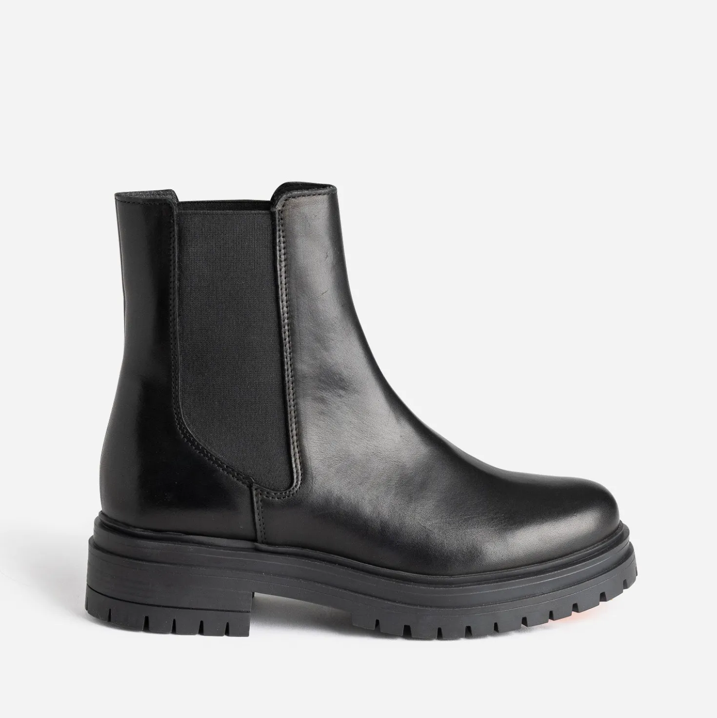 Chelsea boots TEXTO noir en cuir à semelle crantée