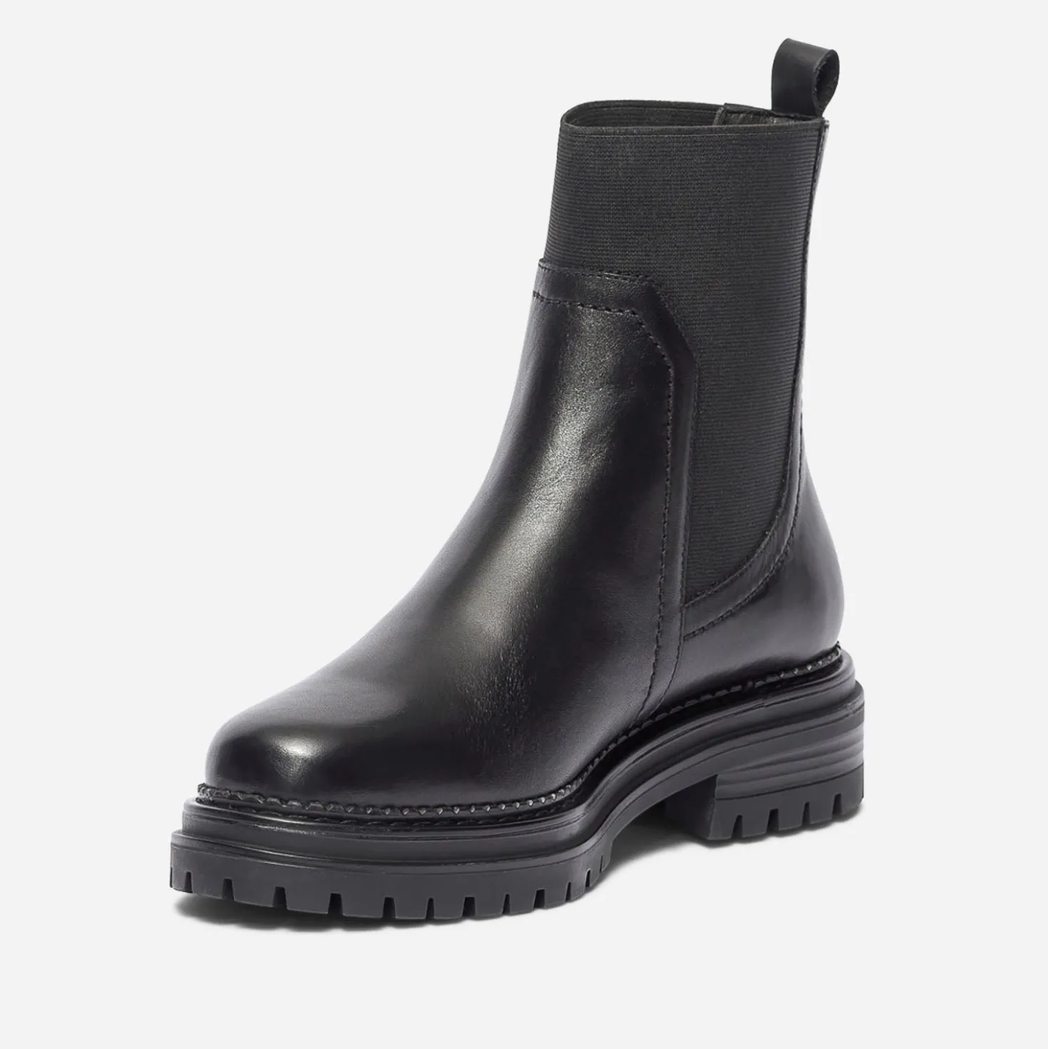 Chelsea boots TEXTO noir en cuir à semelle crantée