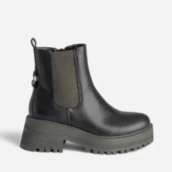 Chelsea boots TEXTO noir et kaki