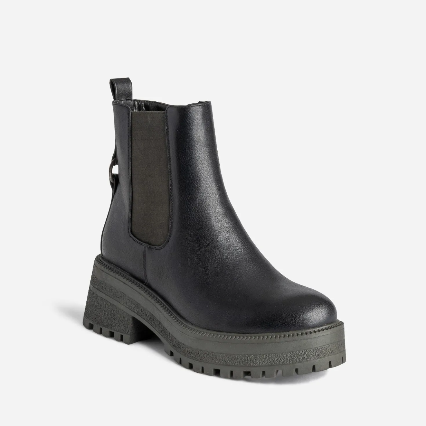 Chelsea boots TEXTO noir et kaki