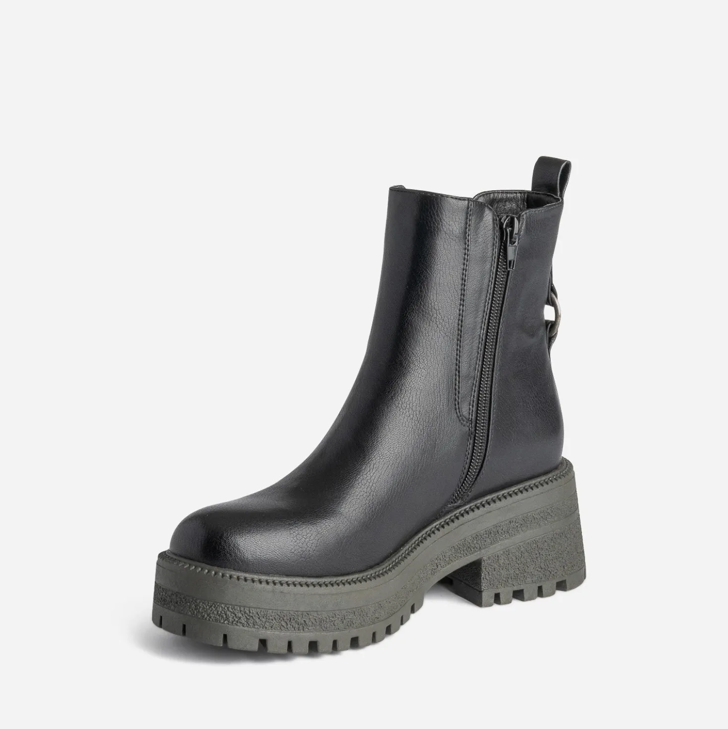 Chelsea boots TEXTO noir et kaki