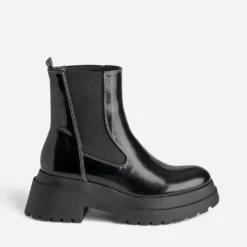 Chelsea boots TEXTO noir glacé cranté