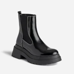 Chelsea boots TEXTO noir glacé cranté