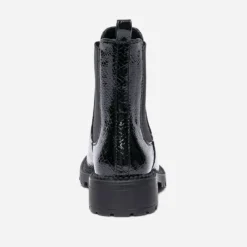 Chelsea boots TEXTO noir verni embossé effet python