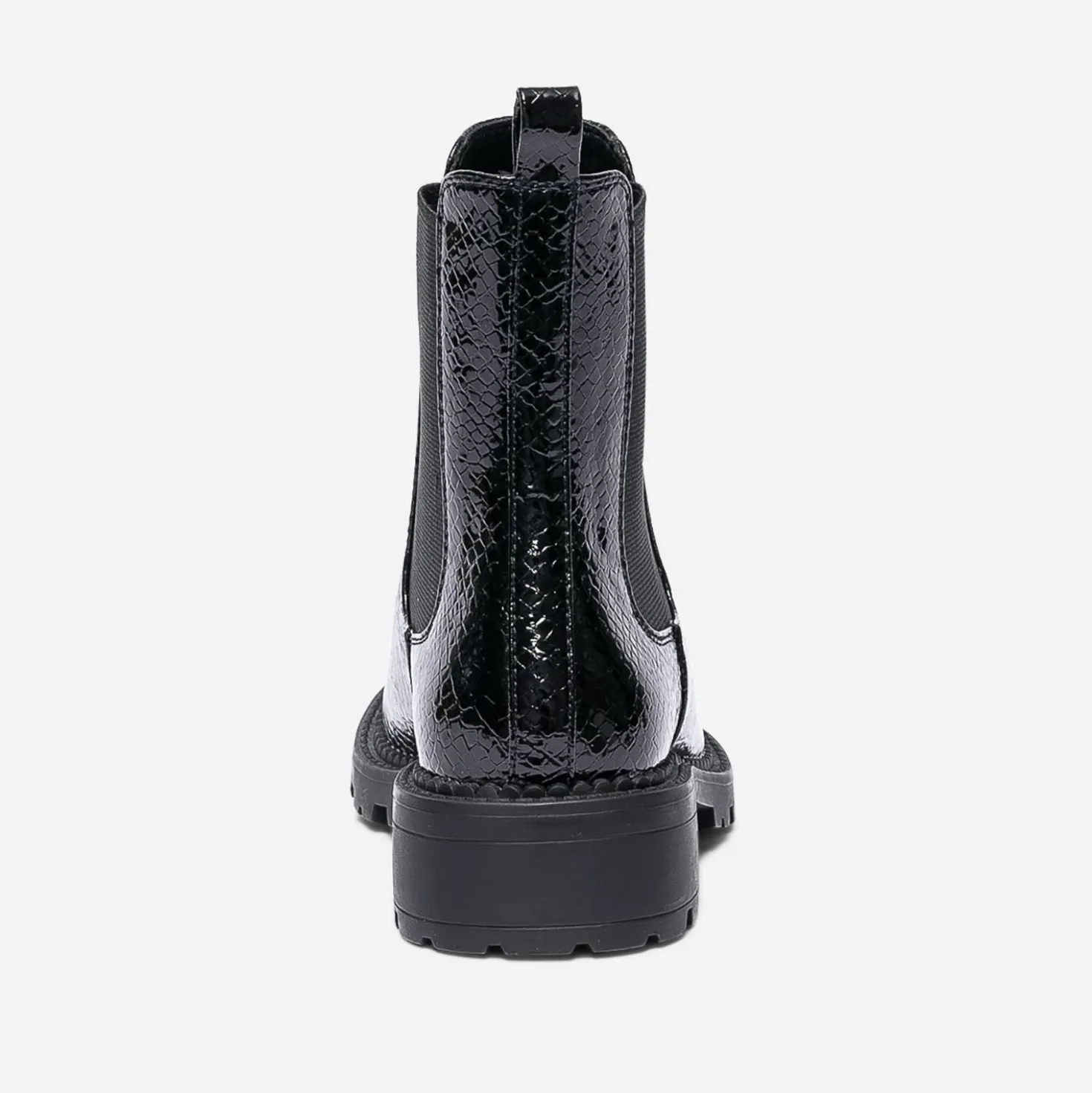Chelsea boots TEXTO noir verni embossé effet python