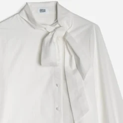 Chemise ERAM WEAR blanche à col lavallière