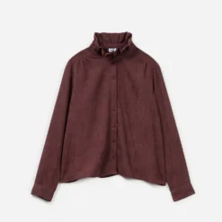 Chemise ERAM WEAR bordeaux à col Victorien