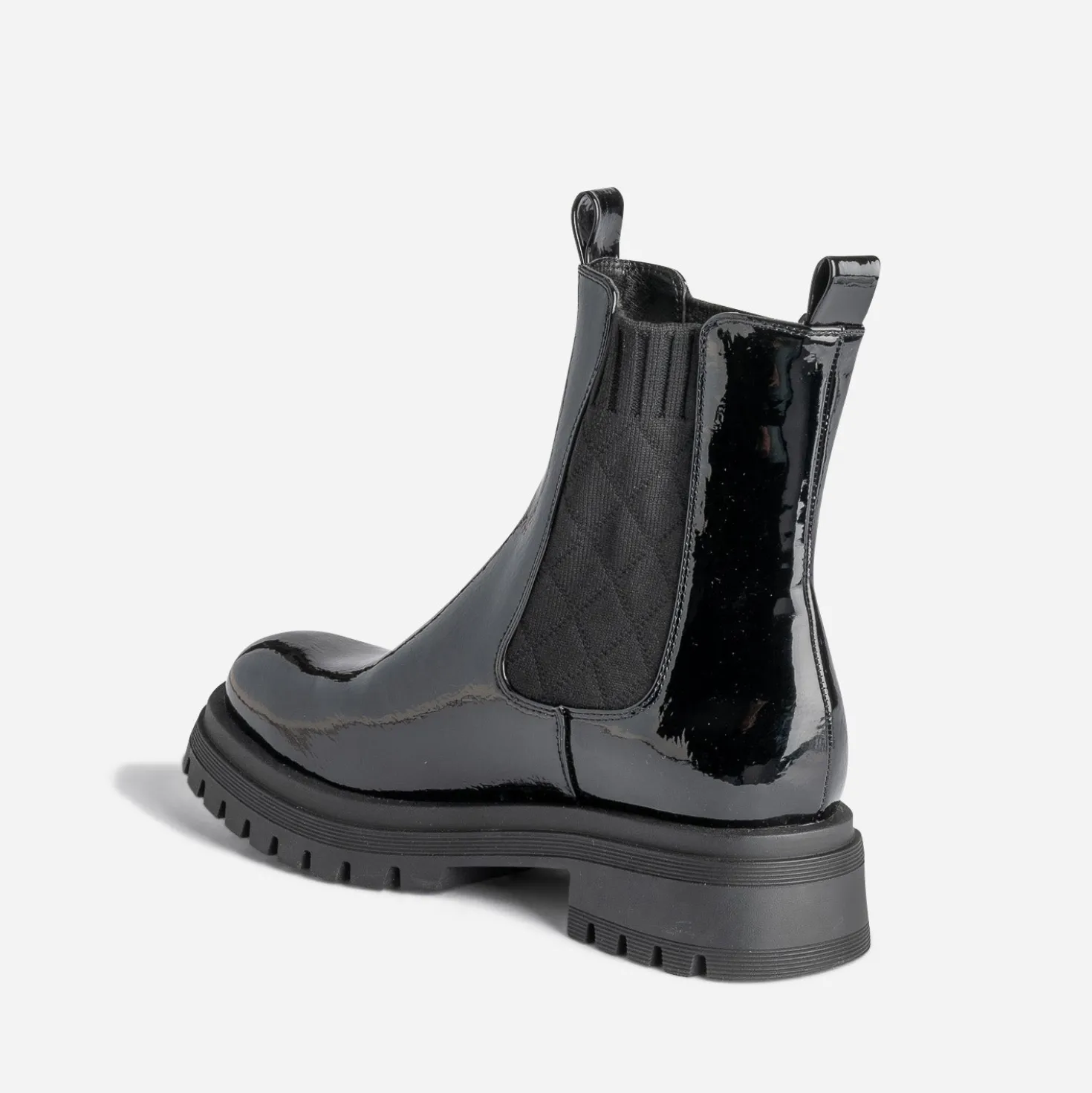 Cheslea boots TEXTO noir verni éco-conçu