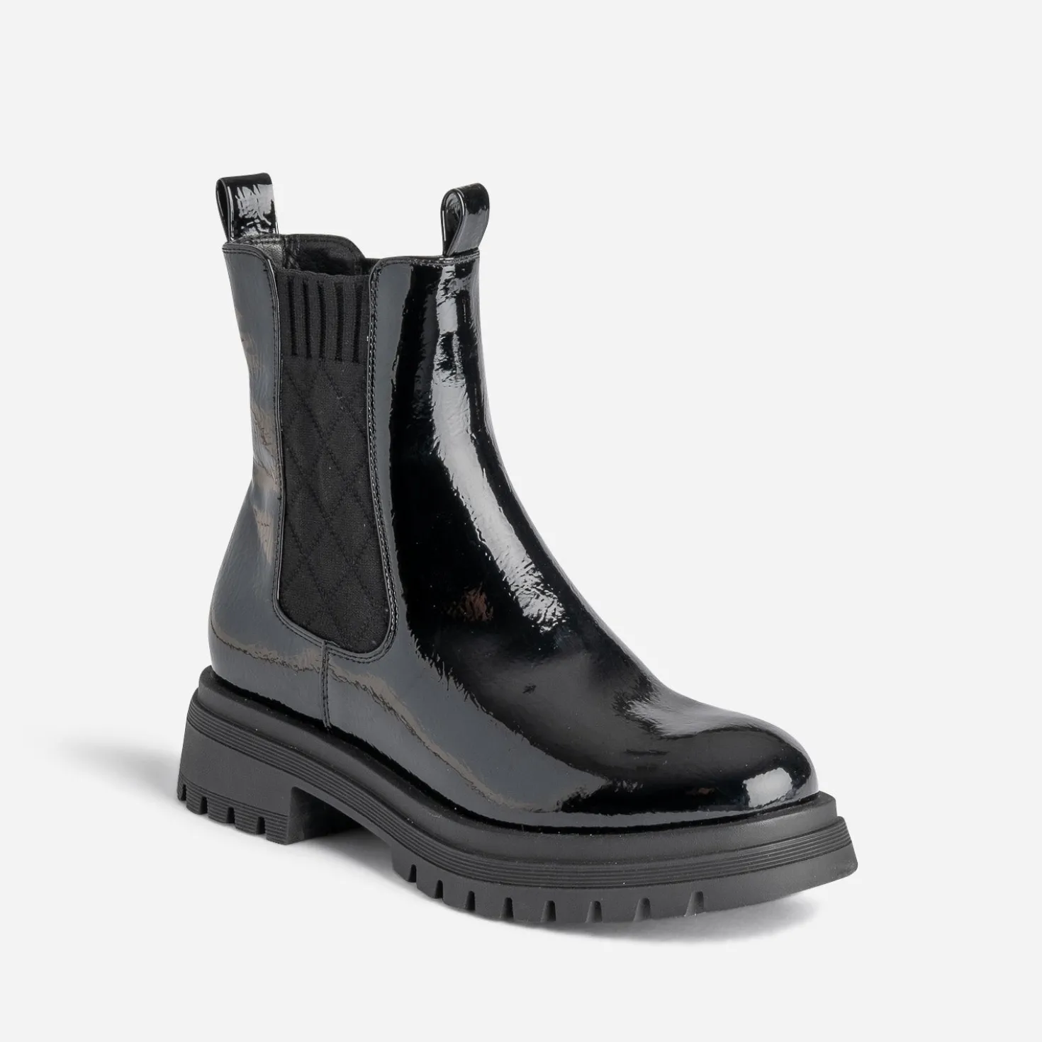 Cheslea boots TEXTO noir verni éco-conçu