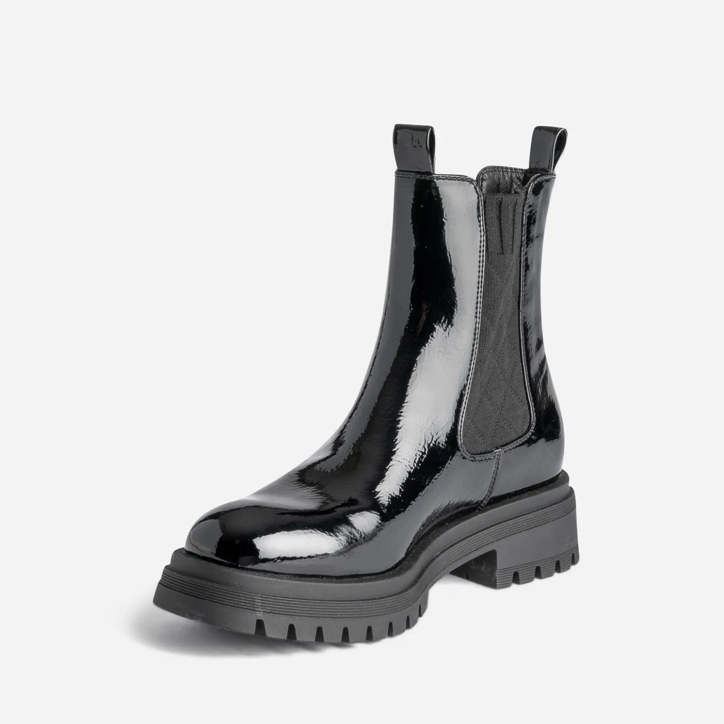 Cheslea boots TEXTO noir verni éco-conçu