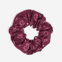 Chouchou bordeaux motif cachemire - Sélection Octobre Rose