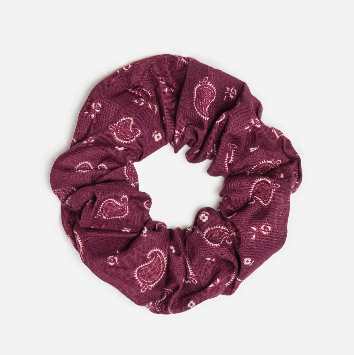 Chouchou bordeaux motif cachemire - Sélection Octobre Rose